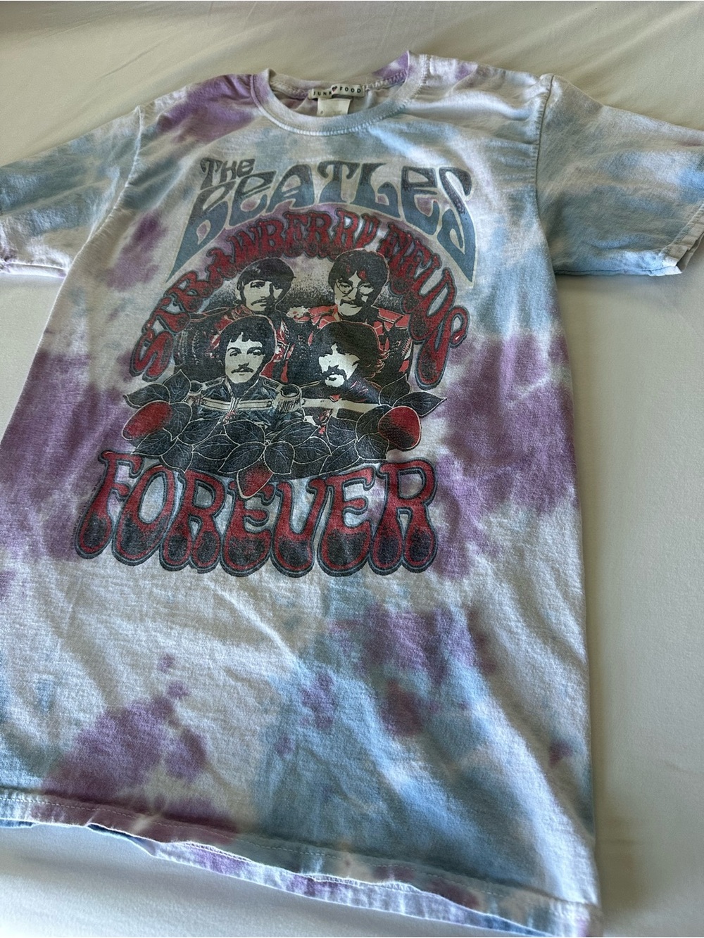 Junk Food Clothing Tie-Dye 'Forever' Beatles Graphic Tee - Purple & Blue